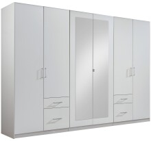 Drehtürenschrank >Freiburg< in WEISS - 270x208x58cm (BxHxT)
