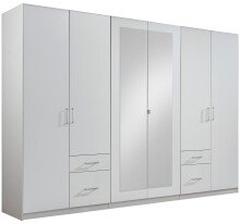 Drehtürenschrank >Freiburg< in WEISS - 270x208x58cm (BxHxT)
