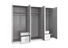Drehtürenschrank >Freiburg< in WEISS - 270x208x58cm (BxHxT)