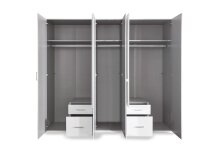 Drehtürenschrank >Freiburg< in EICHE SAEGERAU + GRAPHIT - 225x208x58cm (BxHxT)