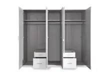 Drehtürenschrank >Freiburg< in WEISS + GRAPHIT...