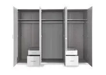 Drehtürenschrank >Freiburg< in WEISS + GRAPHIT...