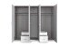Drehtürenschrank >Freiburg< in WEISS + HICKORY OAK NB - 225x208x58cm (BxHxT)