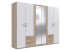Drehtürenschrank >Freiburg< in WEISS + HICKORY OAK NB - 270x208x58cm (BxHxT)