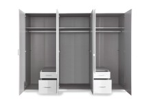 Drehtürenschrank >Freiburg< in HICKORY OAK + GRAPHIT - 270x208x58cm (BxHxT)