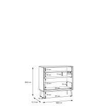 Kommode >Whenua< in Natural Eiche - 88,8x86,3x41,5cm (BxHxT)