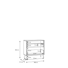 Kommode >Whenua< in Natural Eiche - 88,8x86,3x41,5cm (BxHxT)