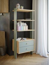 Regal >Whenua< in Schwarz - 64,2x153,6x41,5cm (BxHxT)