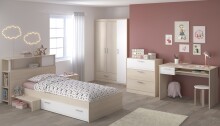 Jugendzimmer >Charly 9< Komplettset in Akazie/Weiß
