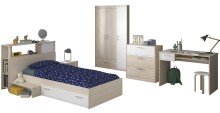 Jugendzimmer >Charly 9< Komplettset in Akazie/Weiß
