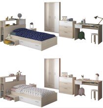 Jugendzimmer >Charly 9< Komplettset in Akazie/Weiß