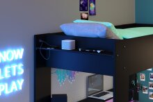 Gamerbett >Online 1< in 32 - Schwarz - 220x132x180cm (LxBxH)