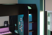 Gamerbett >Online 1< in 32 - Schwarz - 220x132x180cm (LxBxH)