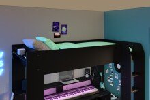 Gamerbett >Online 1< in 32 - Schwarz - 220x132x180cm (LxBxH)