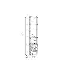 Regal >Whenua< in Mauvella Eiche, Salbei  - 44,2x185,6x41,5 (BxHxT)