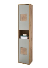Badezimmer-Set "Greece" (3tlg.) in Wildeiche-Optik mit Absetzung Basalt / Hirnholz Tiefziehfront. 120 x 190 x 35 cm (B/H/T)