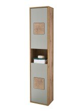 Badezimmer-Set "Greece" (3tlg.) in Wildeiche-Optik mit Absetzung Basalt / Hirnholz Tiefziehfront. 120 x 190 x 35 cm (B/H/T)