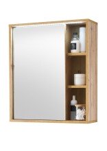 Badezimmer-Set "Greece" (3tlg.) in Wildeiche-Optik mit Absetzung Basalt / Hirnholz Tiefziehfront. 120 x 190 x 35 cm (B/H/T)