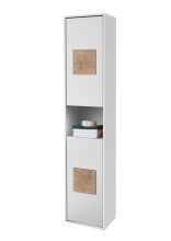 Badezimmer-Set "Greece" (3tlg.) in Weiß mit Hirnholz-Applikationen. 120 x 190 x 35 cm (B/H/T)