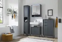 Badezimmer-Set "Lucera" (4-teilig) in Grau matt...