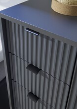 Badezimmer-Set "Lucera" (4-teilig) in Grau matt / schwarz. 192 x 192 x 32 cm (B/H/T)