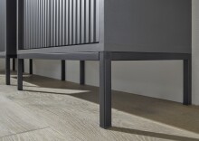 Badezimmer-Set "Lucera" (4-teilig) in Grau matt / schwarz. 192 x 192 x 32 cm (B/H/T)