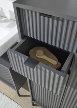 Badezimmer-Set "Lucera" (4-teilig) in Grau matt / schwarz. 192 x 192 x 32 cm (B/H/T)