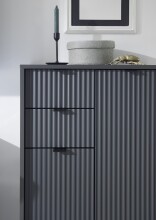 Badezimmer-Set "Lucera" (4-teilig) in Grau matt / schwarz. 192 x 192 x 32 cm (B/H/T)