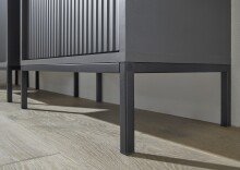 Badezimmer-Set "Lucera" (4-teilig) in Grau matt / schwarz. 192 x 192 x 32 cm (B/H/T)