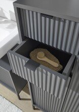 Badezimmer-Set "Lucera" (4-teilig) in Grau matt / schwarz. 192 x 192 x 32 cm (B/H/T)