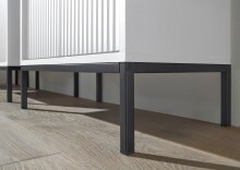 Badezimmer-Set "Lucera" (4-teilig) in weiß matt / schwarz. 192 x 192 x 32 cm (B/H/T)