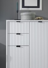 Badezimmer-Set "Lucera" (4-teilig) in weiß matt / schwarz. 192 x 192 x 32 cm (B/H/T)