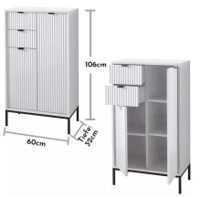 Badezimmer-Set "Lucera" (4-teilig) in weiß matt / schwarz. 192 x 192 x 32 cm (B/H/T)