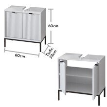 Badezimmer-Set "Lucera" (4-teilig) in weiß matt / schwarz. 192 x 192 x 32 cm (B/H/T)