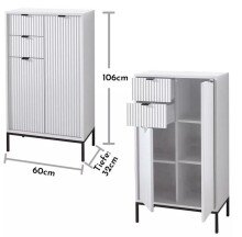 Badezimmer-Set "Lucera" (4-teilig) in weiß matt / schwarz. 192 x 192 x 32 cm (B/H/T)