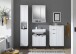 Badezimmer-Set "Lucera" (4-teilig) in weiß matt / schwarz. 192 x 192 x 32 cm (B/H/T)