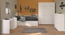 Jugendzimmer-Set >Sleep 40< in Weiß (5-Teilig)