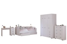 Jugendzimmer-Set >Sleep 40< in Weiß (5-Teilig)
