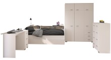 Jugendzimmer-Set >Sleep 40< in Weiß (5-Teilig)