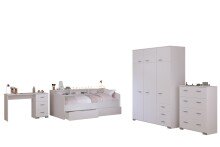 Jugendzimmer-Set >Sleep 40< in Weiß (5-Teilig)