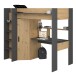 Hochbett >Heavy 1< in Artisan Eiche / Schwarz - 205x179x117cm (LxHxT)