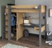 Hochbett >Heavy 1< in Artisan Eiche / Schwarz - 205x179x117cm (LxHxT)