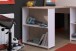 Stauraumbett >Lucas< in Weiss / Japanische Eiche - 209x133x140cm (LxBxH)