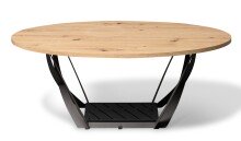 Couchtisch >Mona < in schwarz/braun - 100x40x60 (LxHxT)