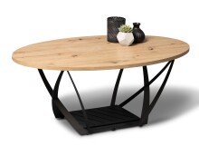 Couchtisch >Mona < in schwarz/braun - 100x40x60 (LxHxT)