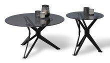 Couchtisch >Miri 2< in schwarz - 45x80 (HxD)