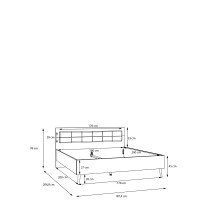 Bettgestell >Whenua< in Mauvella Eiche, Salbei - 187,4x99x206,8cm (BxHxT)