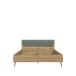 Bettgestell >Whenua< in Mauvella Eiche, Salbei - 187,4x99x206,8cm (BxHxT)