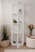 Vitrine >Arles< in weiß - 56x195x40cm (BxHxT)