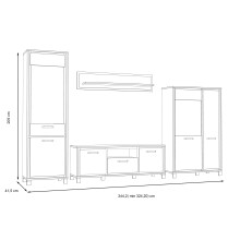 Wohnwand >Trondheim< in Holzwerkstoff, Artisan Eiche/Schwarzeiche - 344,2x208x41,5cm (BxHxT)